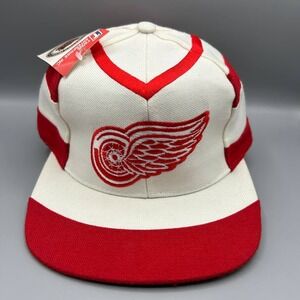 Vintage Detroit Red Wings Hat Men White Twins Enterprise NHL Snap Back Cap New